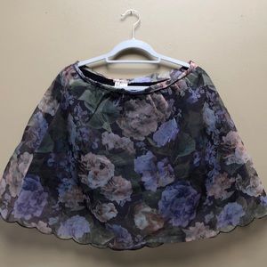 Two layered sheer floal skirt, size EUR 42 US 12.